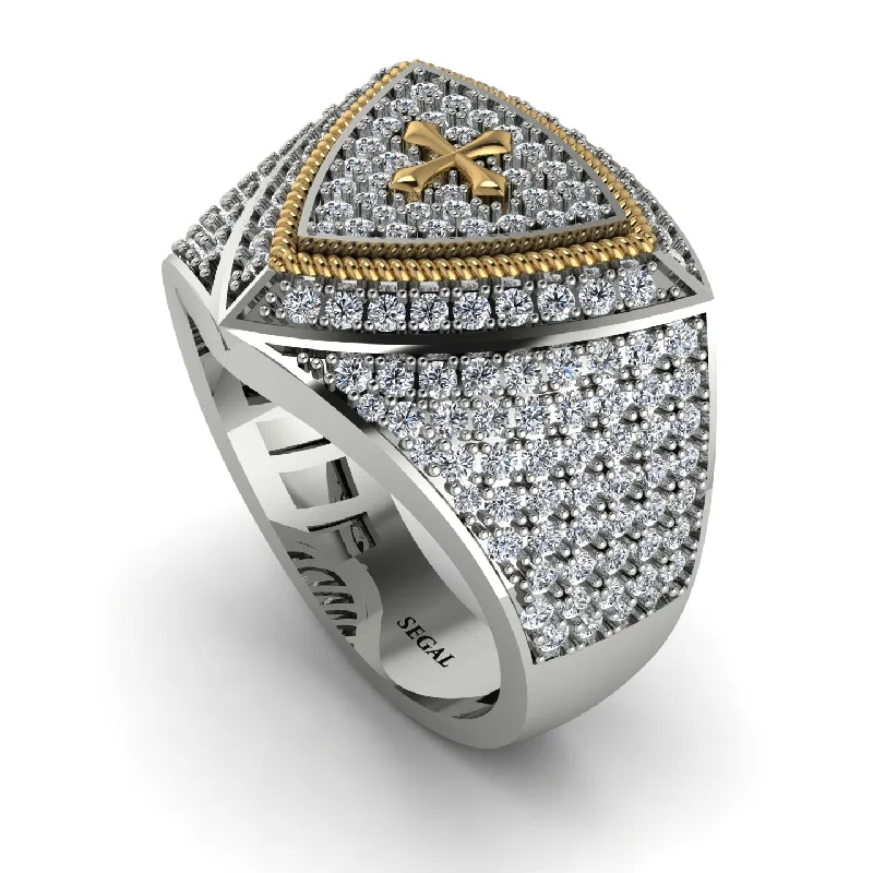 women's personalized rings-Diamond Men Signet Ring - Roger No. 3