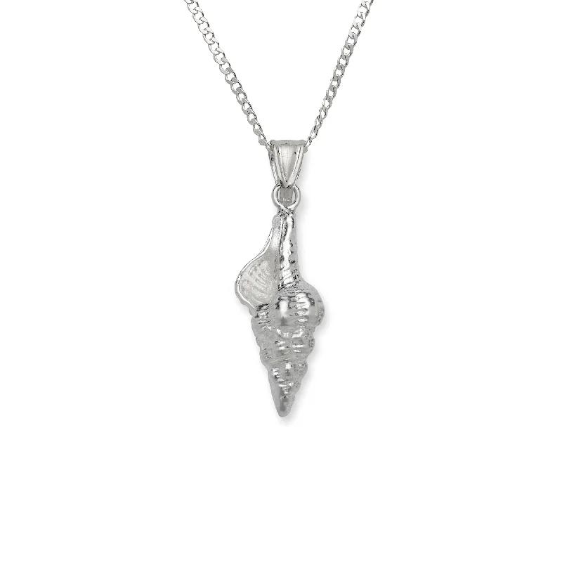 women's pendant necklaces-Better Jewelry, .925 Sterling Silver  Conch Shell Pendant Necklace