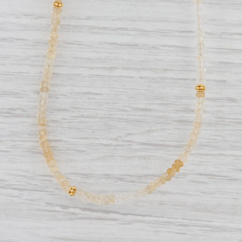 women's ethically sourced necklaces-New Nina Nguyen Harmony Necklace Citrine Bead Sterling Gold Vermeil Long Layer