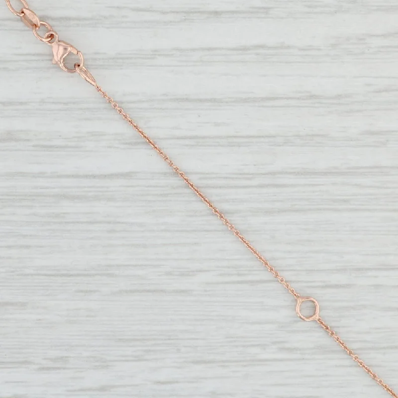 women's lucky charm necklaces-New Round Cable Chain Necklace 14k Rose Gold 1mm Lobster Clasp 18-20" Adjustable