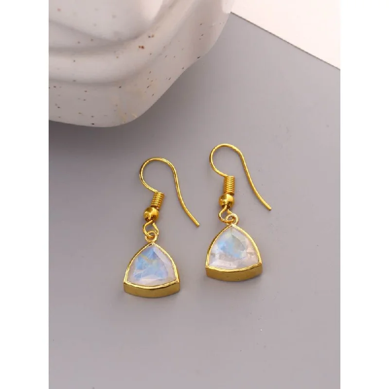 women's unique earrings-Zurooh 18K Gold Plated Minimal Gemstone Earring