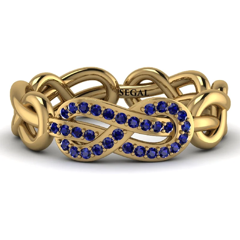 women's Western rings-Knot Infinity Sapphire Ring - Josephine No. 13