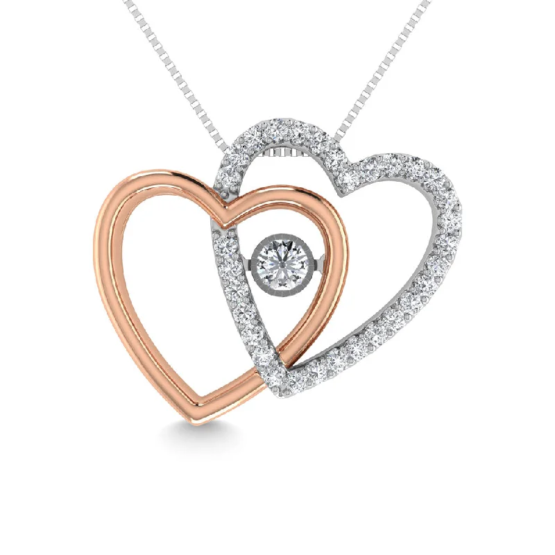 women's Western necklaces-Diamond 1/5 Ct.Tw. Fashion Necklace in 10K Rose Gold