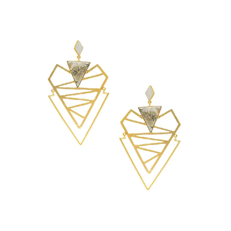 women's teardrop earrings-VARNIKA ARORA Quseer Grey Earrings