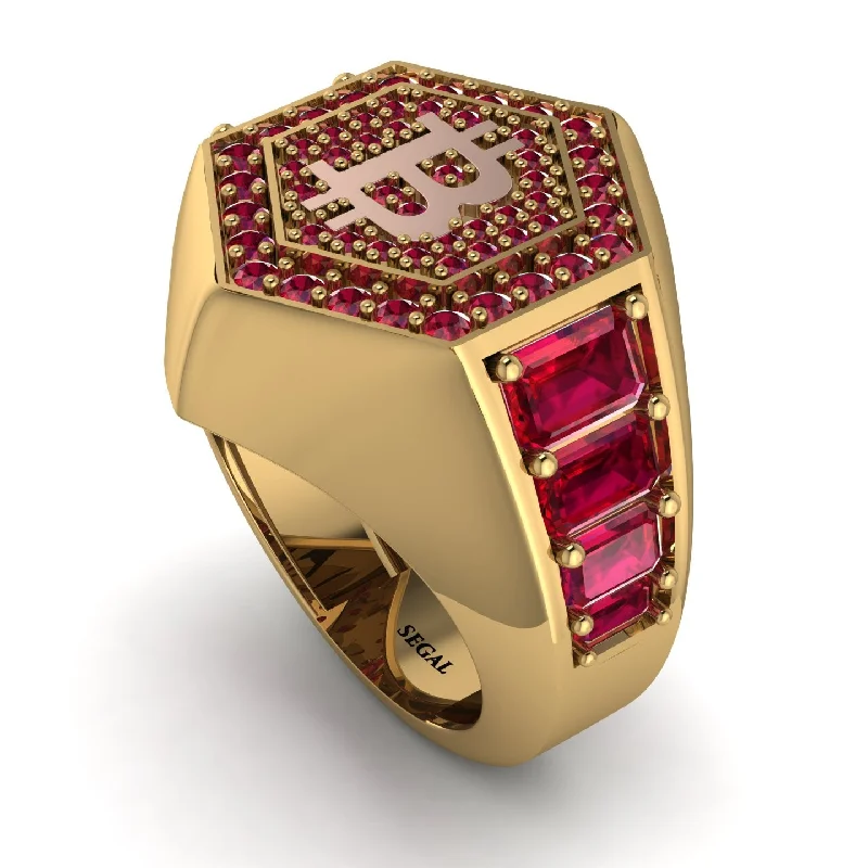 women's gothic rings-Bitcoin Ruby Signet Ring - Axel No. 31