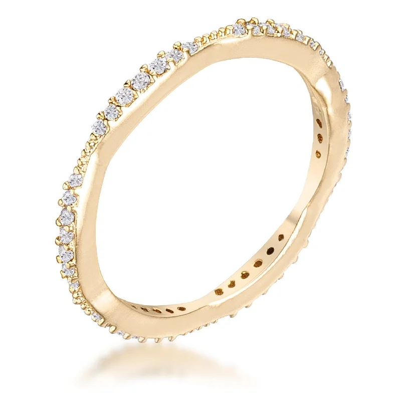 women's signet rings-Giva Danity Micro Pave CZ Stackable Eternity Ring | .5ct