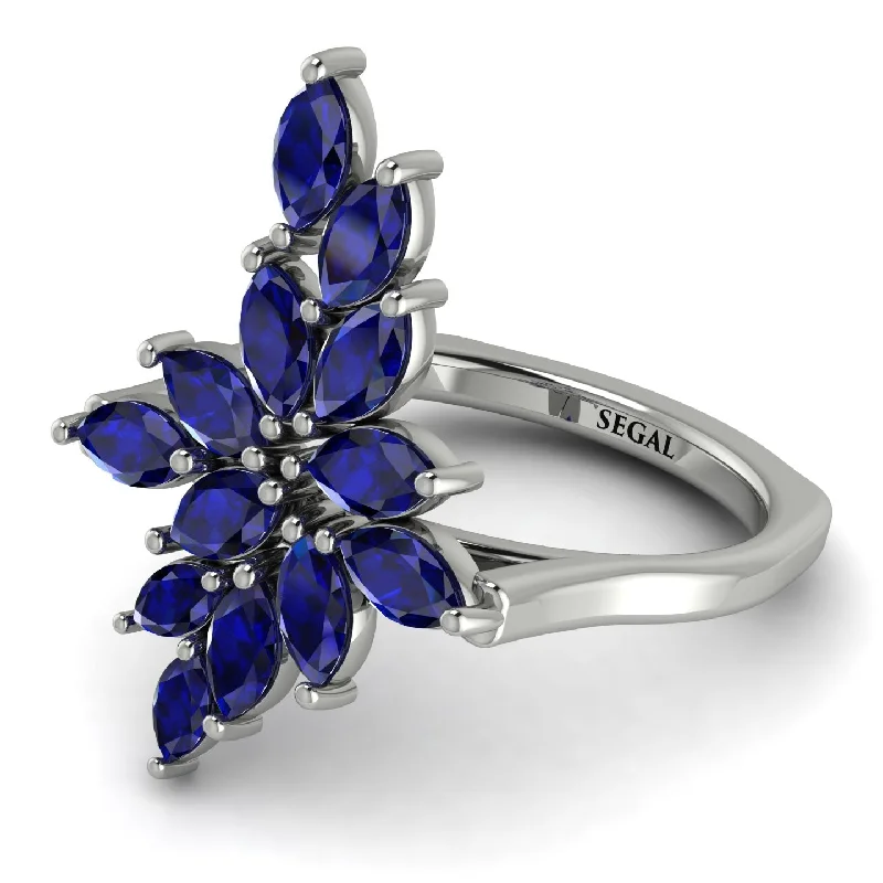 women's hypoallergenic rings-Marquise Shape Sapphire Galmorious Ring - Melanie No. 15