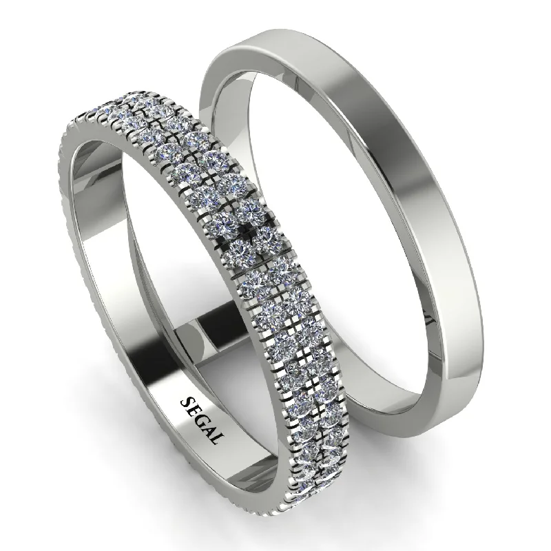 women's casual rings-Balance Ratio Diamond Band - Iris No. 3