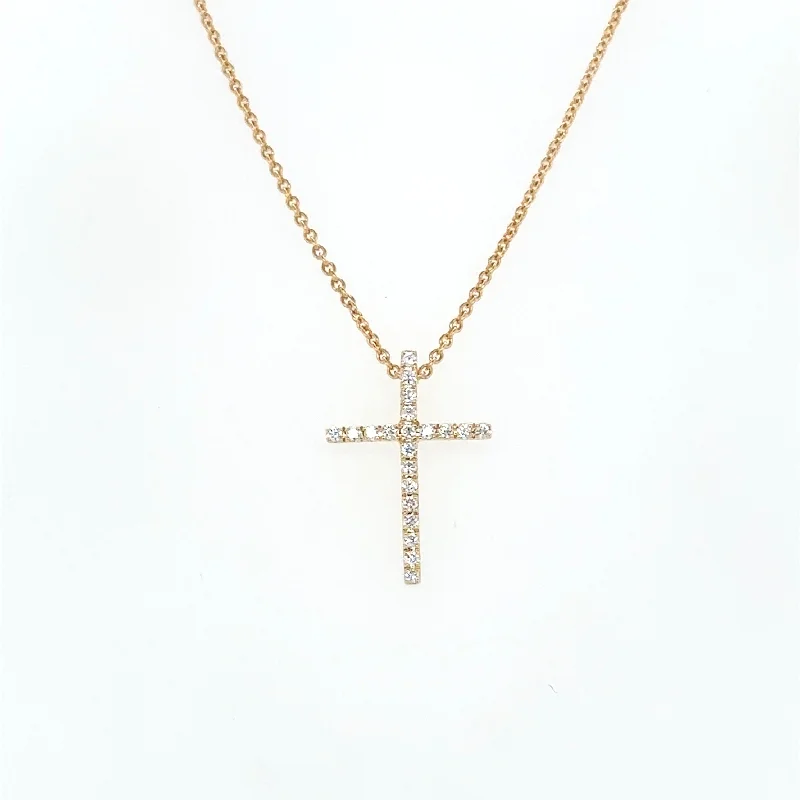 women's geometric necklaces-Yellow Gold Cross Necklace