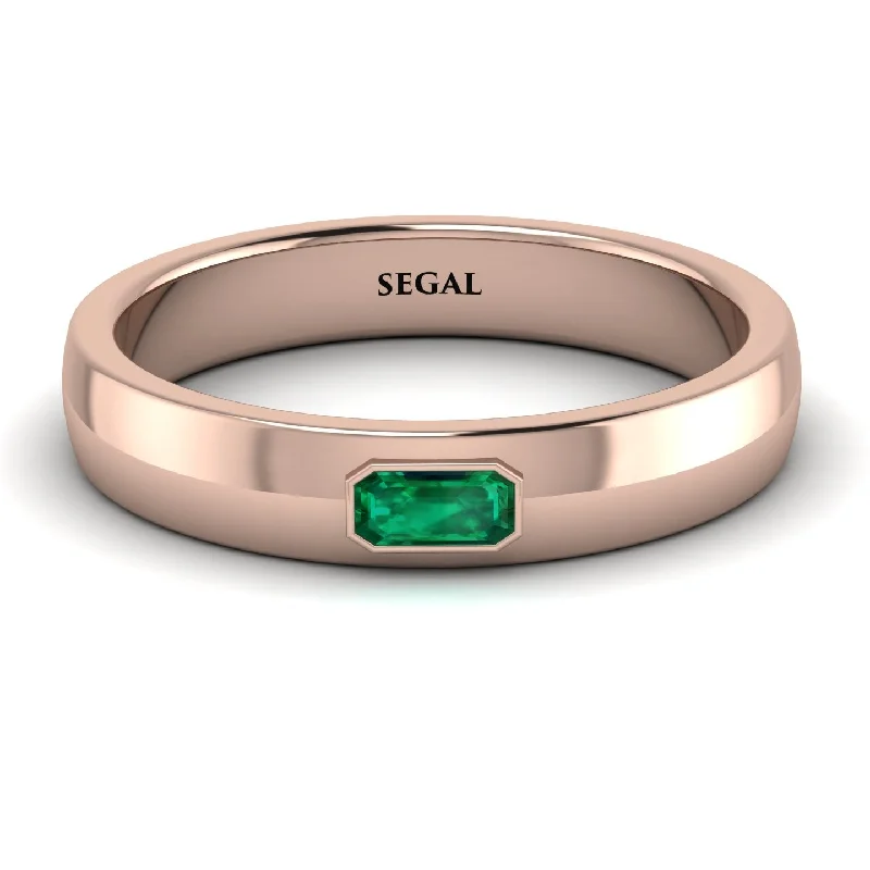 women's chunky rings-Emerald Cut Emerald Band - Londyn No. 5