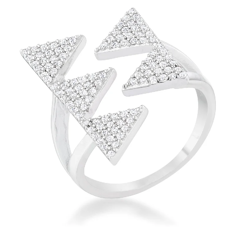 women's oversized rings-Nori CZ Geometric Contemporary Ring | 0.7ct