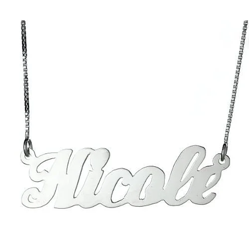 women's delicate chain necklaces-Better Jewelry Personalized Classic Script .925 Sterling Silver Name Plate Necklace