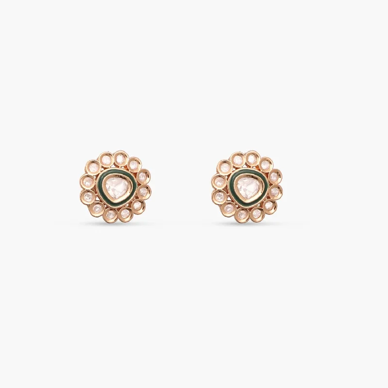 women's luxury earrings-Cynara Kundan Stud Earrings