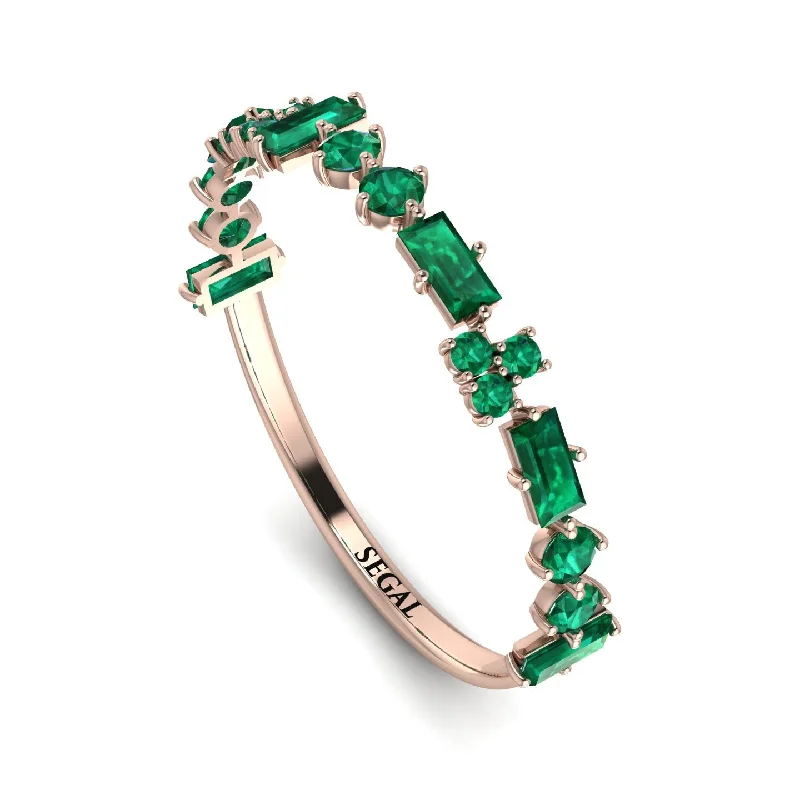 women's Western rings-Eternity Mix Emerald Ring - Jocelyn No. 5