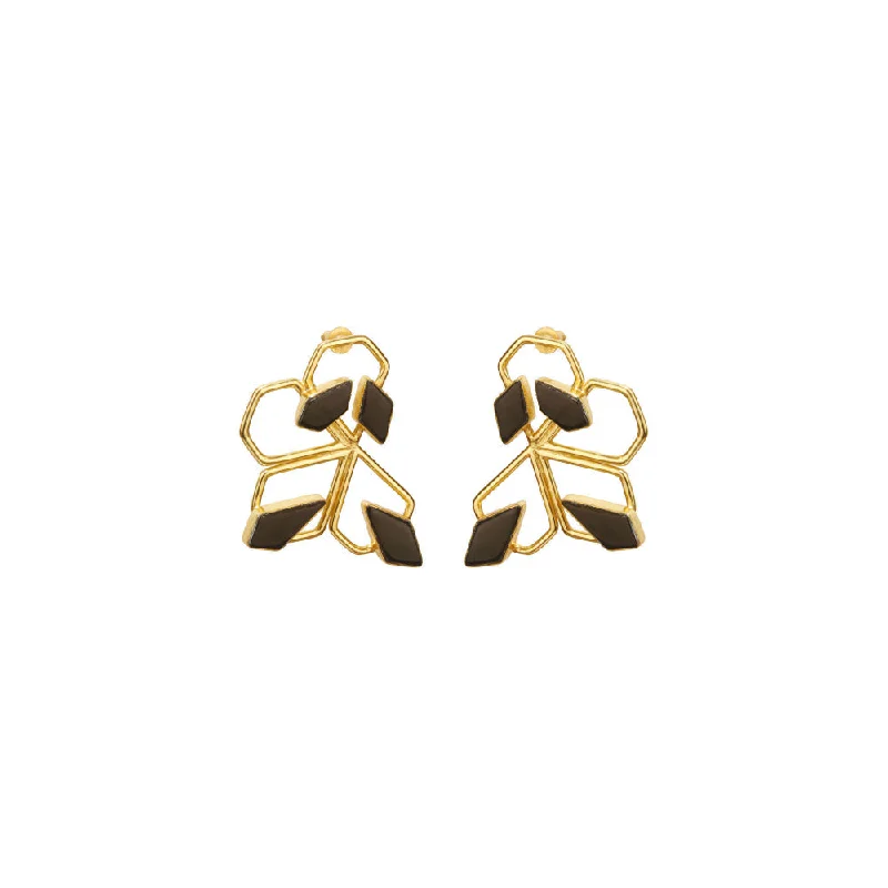 women's fruit-shaped earrings-VARNIKA ARORA Spiffy Black Stud