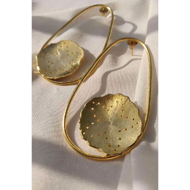 women's small hoop earrings-Aarjavee Mogra Gold Solid Ovals