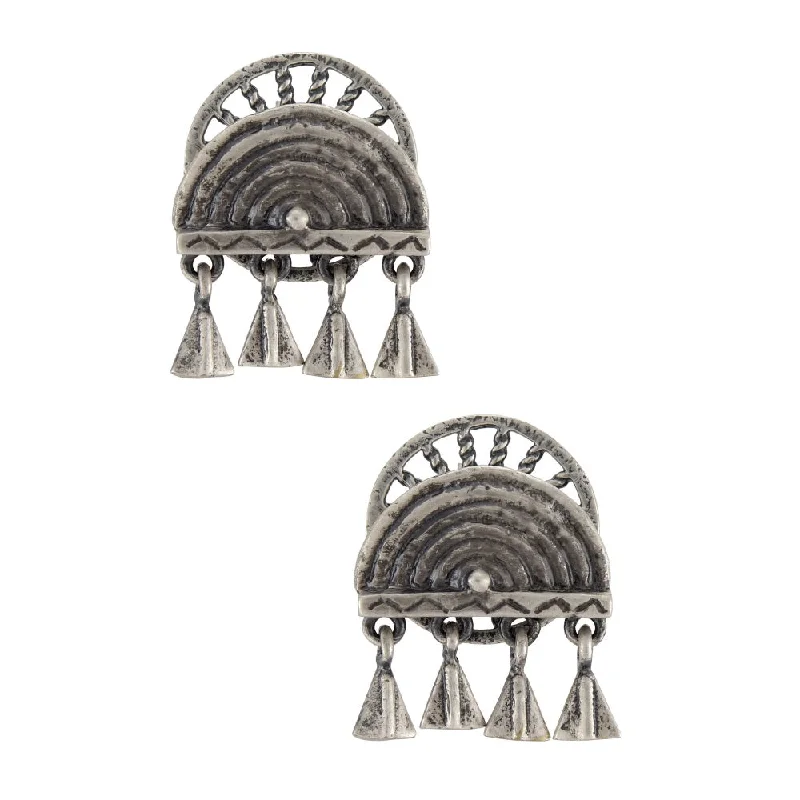 women's punk earrings-Masaba Silver Brass Earrings