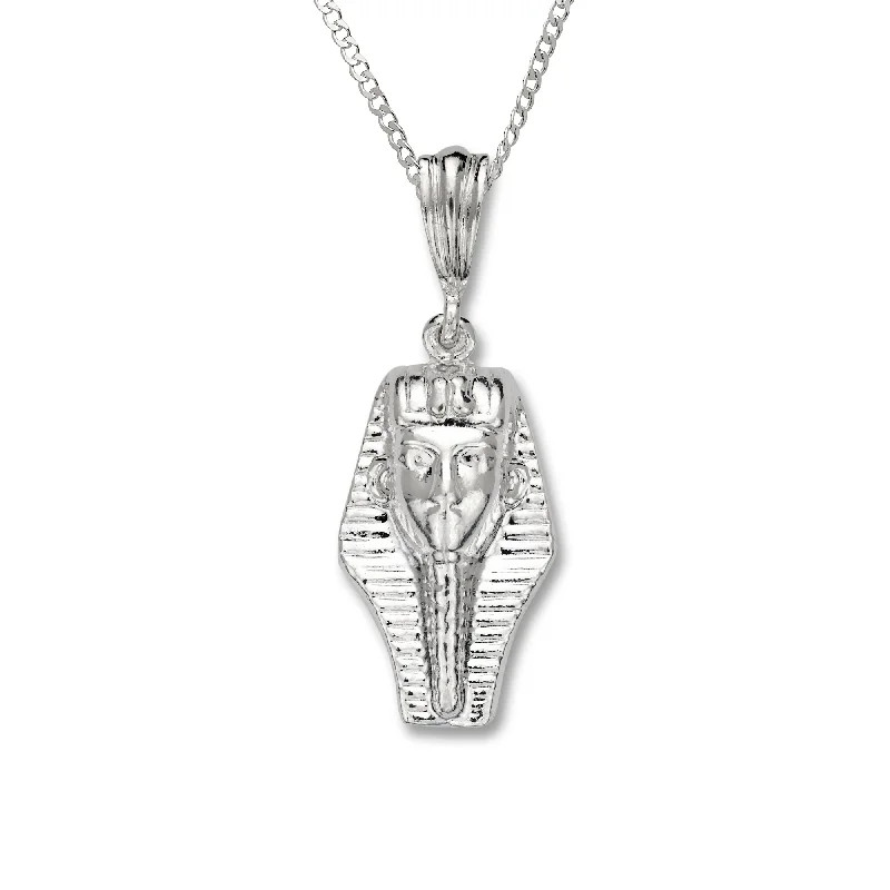 women's love knot necklaces-Pharaoh Head .925 Sterling Silver Pendant Necklace