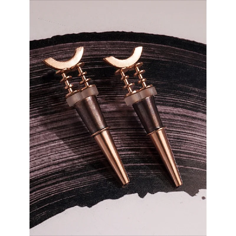 women's small hoop earrings-Suhani Pittie Edge of Darkness Black And Gold Plated Small Spike Earrings