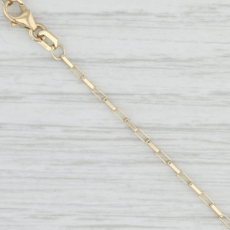 women's delicate charm necklaces-New 17.5" Elongated Cable Chain Necklace 10k Yellow Gold 1.1mm