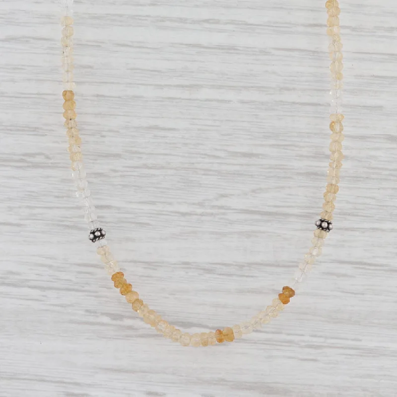 women's floral engraved necklaces-New Nina Nguyen Harmony Bead Necklace Citrine Sterling Silver 32-36.5" Long