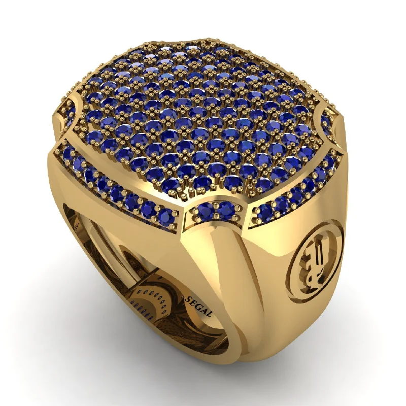 women's oversized rings-Sapphire Men Signet Ring - Carl No. 16