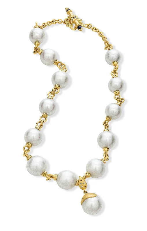 women's heart-shaped necklaces-South Sea Pearl Toggle Necklace