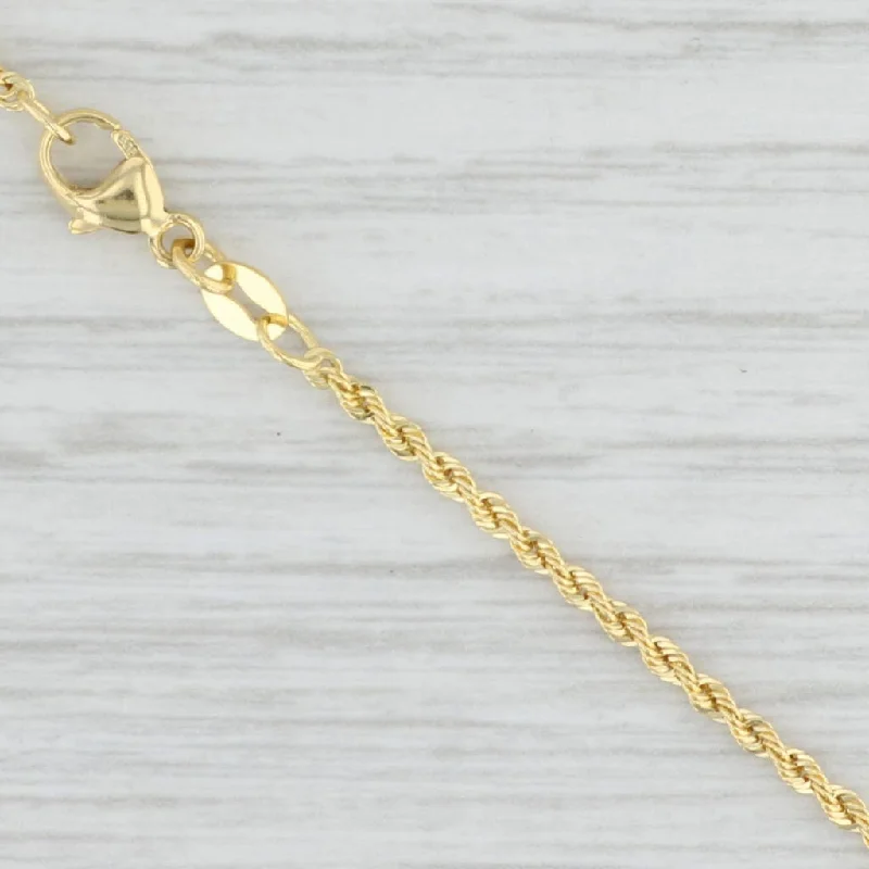 women's celestial necklaces-New Rope Chain Necklace 14k Yellow Gold 18" 1.4mm Italian