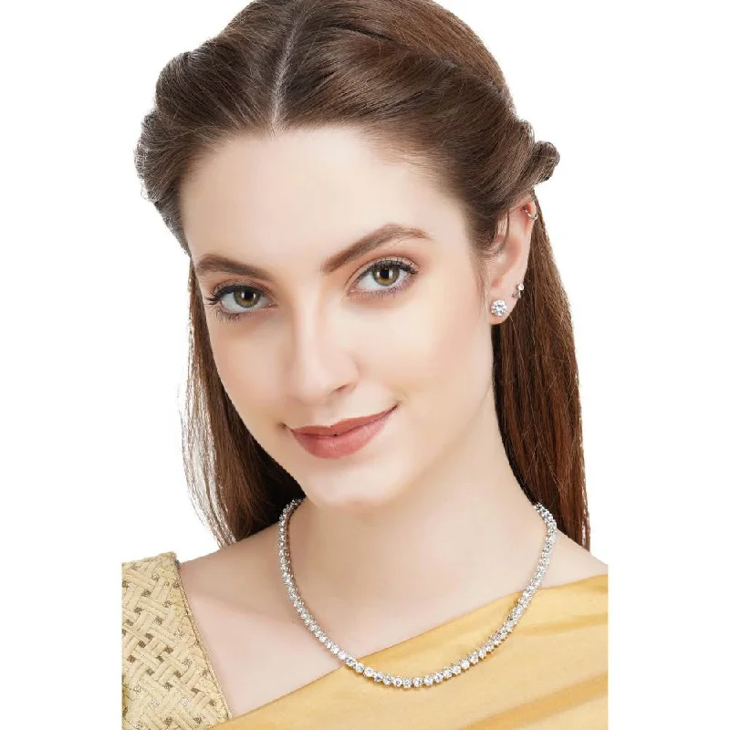 women's shell earrings-Auraa Trends Classy Zircon Single Line with Stud Earrings