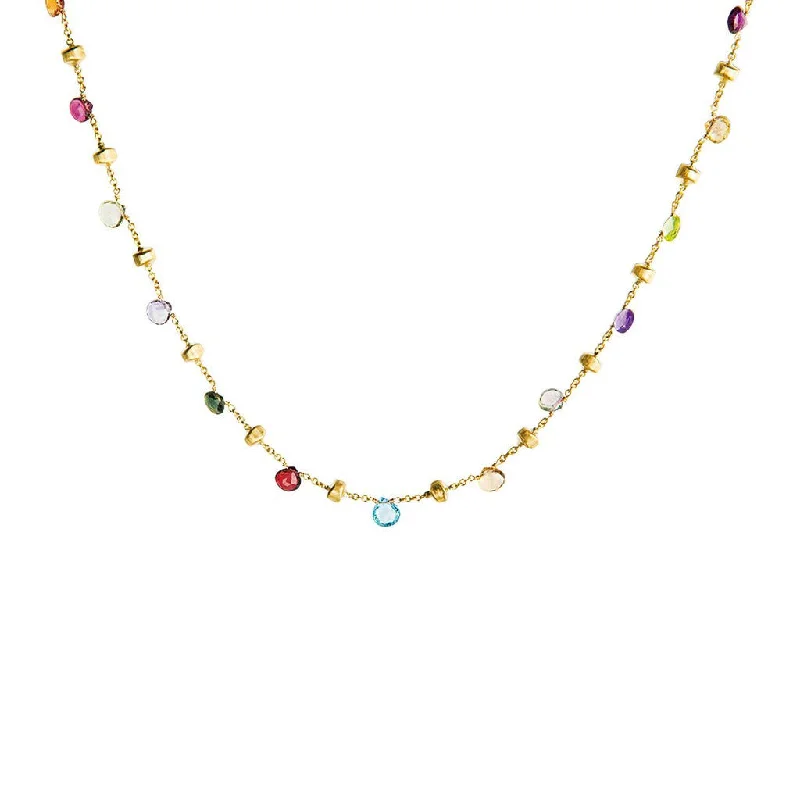 women's bold statement necklaces-Marco Bicego Paradise 18K Yellow Gold & Mixed Large Stone Collar Necklace