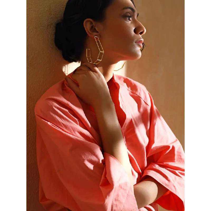 women's art-inspired earrings-VARNIKA ARORA Cranny Golden Hoops