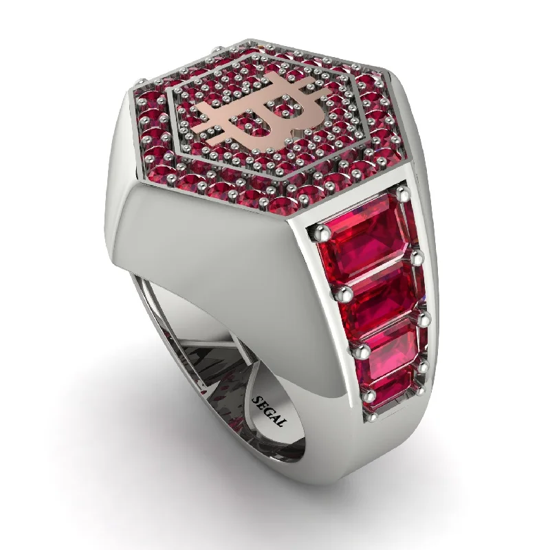 women's floral rings-Bitcoin Ruby Signet Ring - Axel No. 33