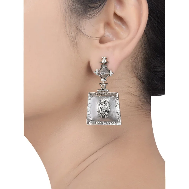 women's best friend earrings-Masaba Silver Brass Earrings