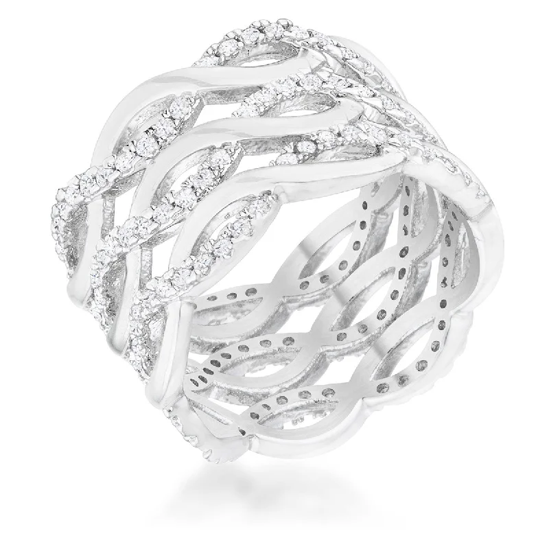 women's best friend rings-Brandy CZ Twist Wide Cocktail Ring | 0.9ct