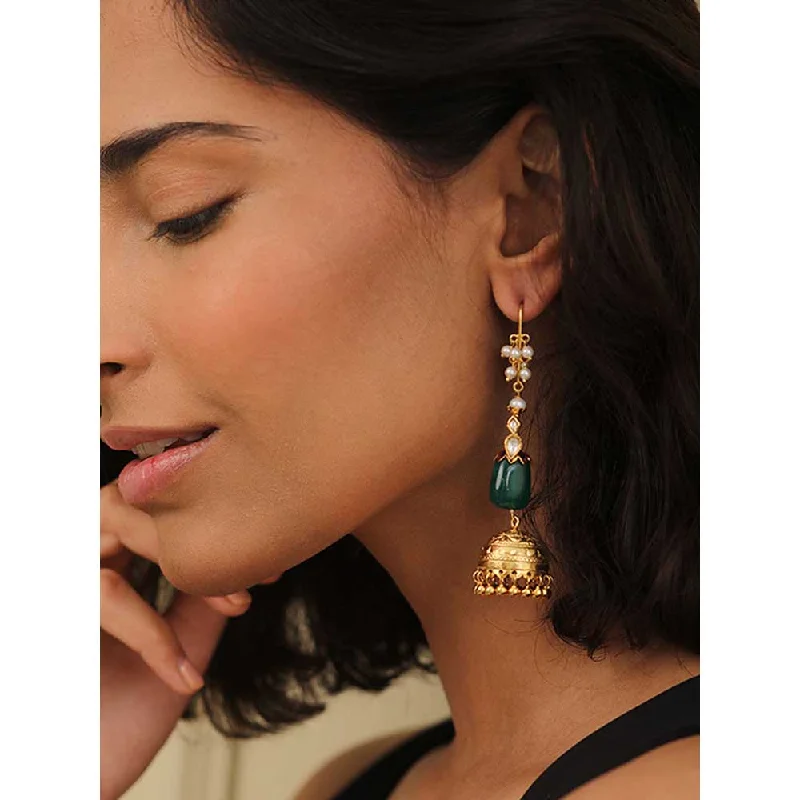 women's star earrings-Tanvi Garg Iconic Imperial Jhumki