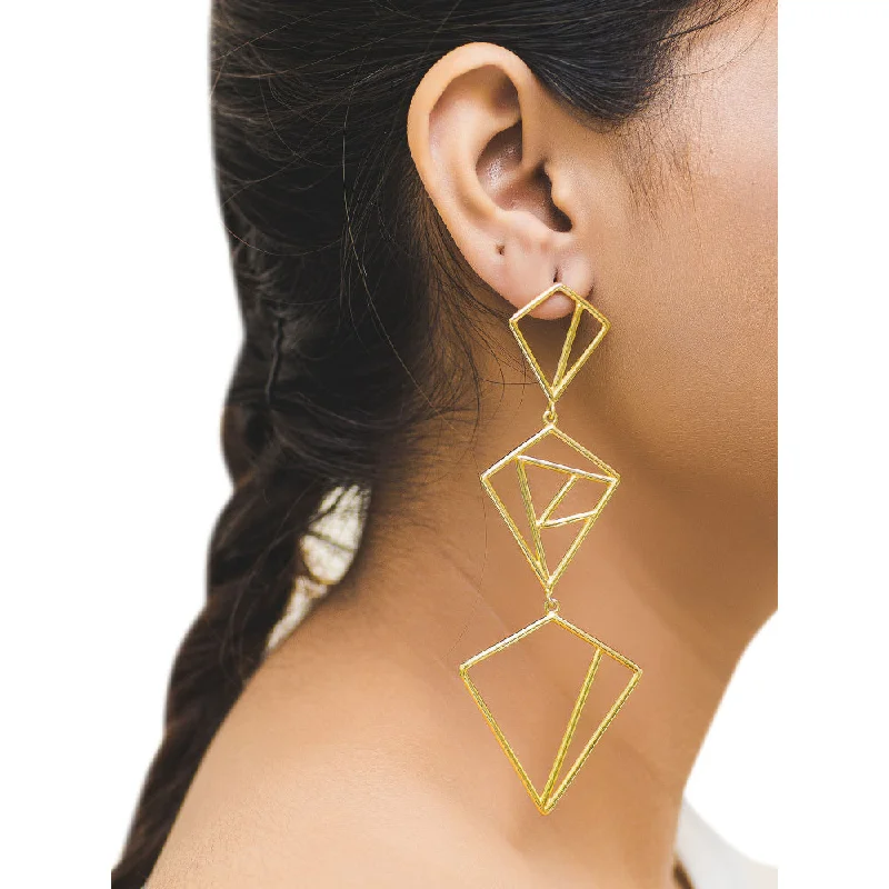 women's handcrafted earrings-VARNIKA ARORA Giza Golden Earrings