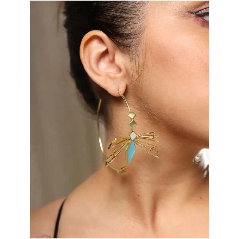 women's feather earrings-VARNIKA ARORA Elira Statement Earrings - Turquoise