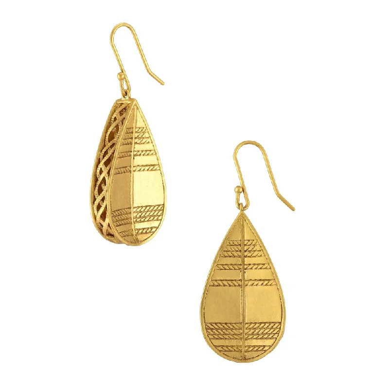 women's simple elegant earrings-Masaba Gold Brass Earrings