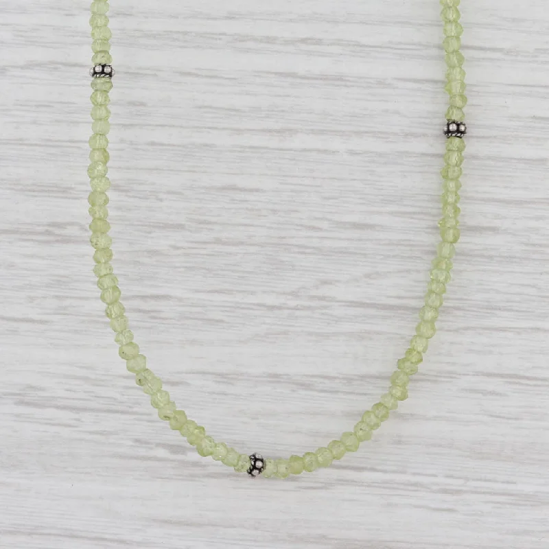 women's nature-inspired necklaces-New Nina Nguyen Harmony Bead Necklace Peridot Sterling Silver 32-36.5"