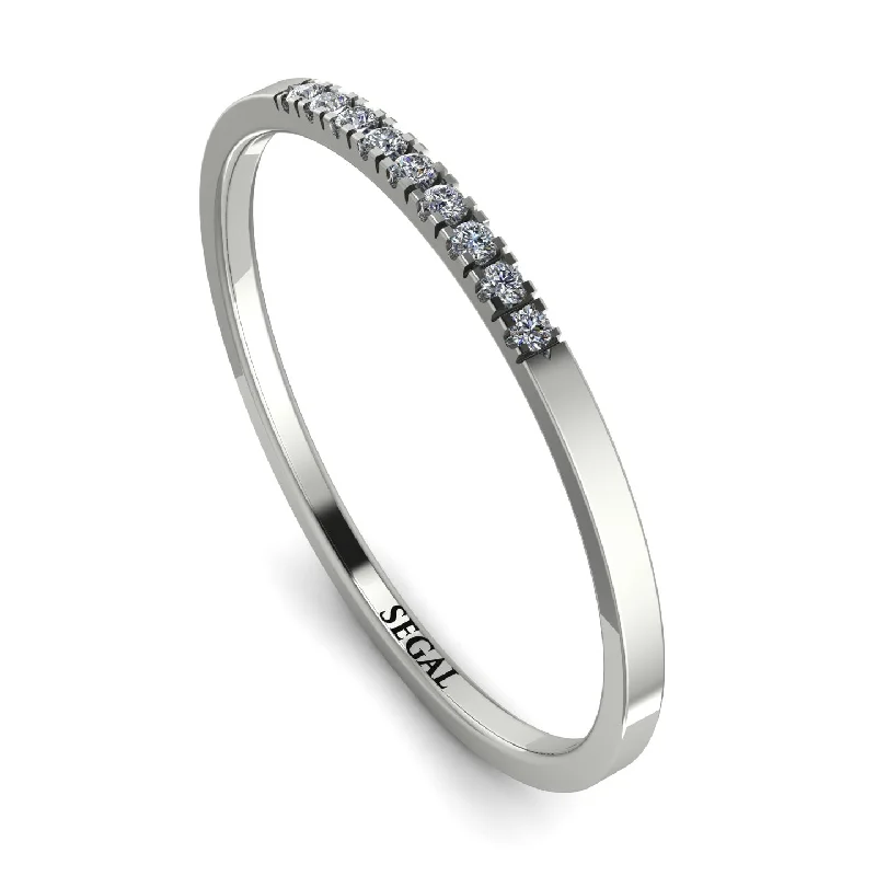 women's casual rings-Thin Eternity Diamond Band - Daisy No. 3