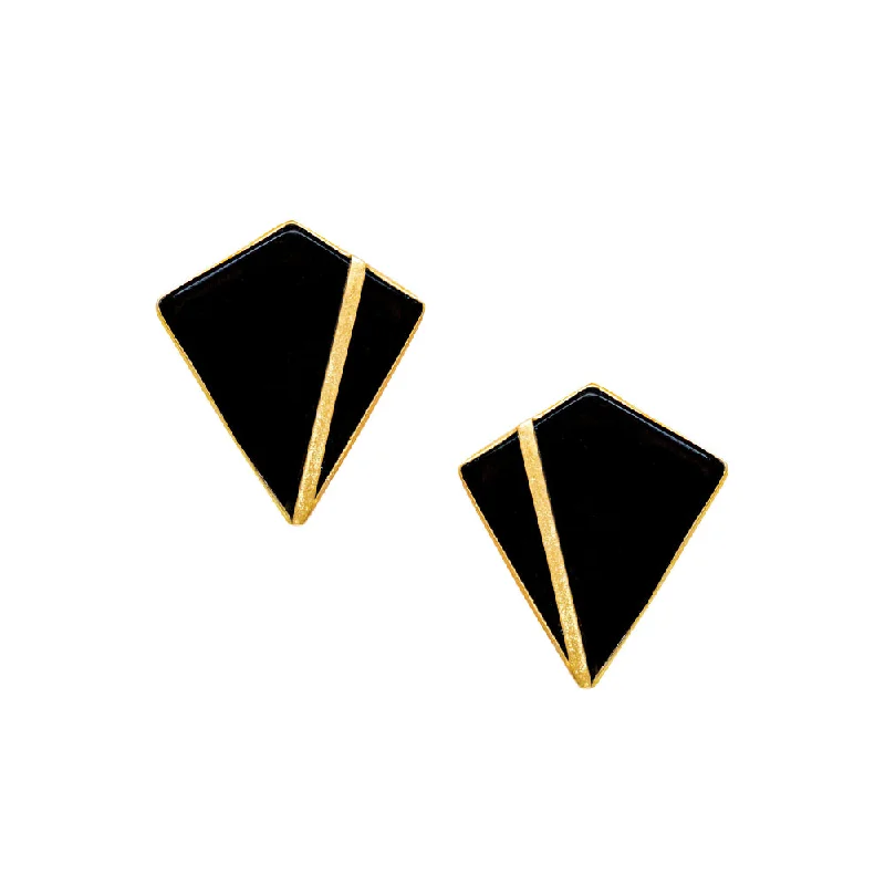 women's matching couple earrings-VARNIKA ARORA Sais Black Earrings