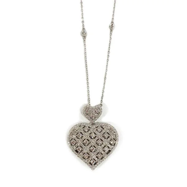 women's luxury necklaces-18k White Gold Diamond Necklace