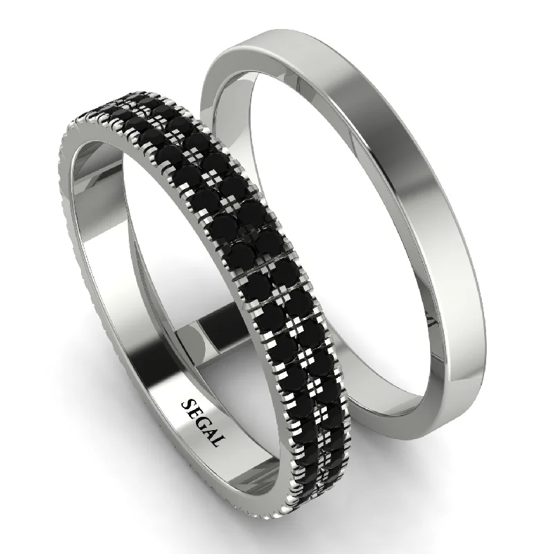 women's statement fashion rings-Balance Ratio Black Diamond Band - Iris No. 9