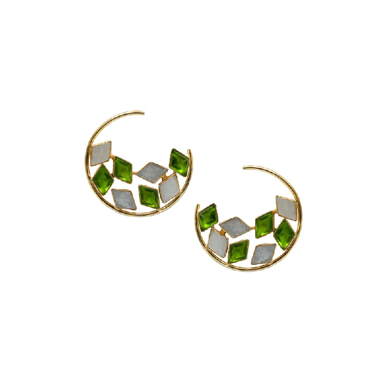 women's punk earrings-VARNIKA ARORA Aswan Green Earrings