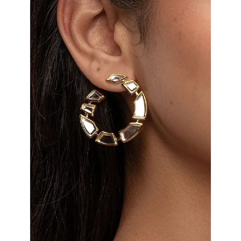 women's fruit-shaped earrings-Isharya Nuit Orange Peel Earrings In 18Kt Gold Plated