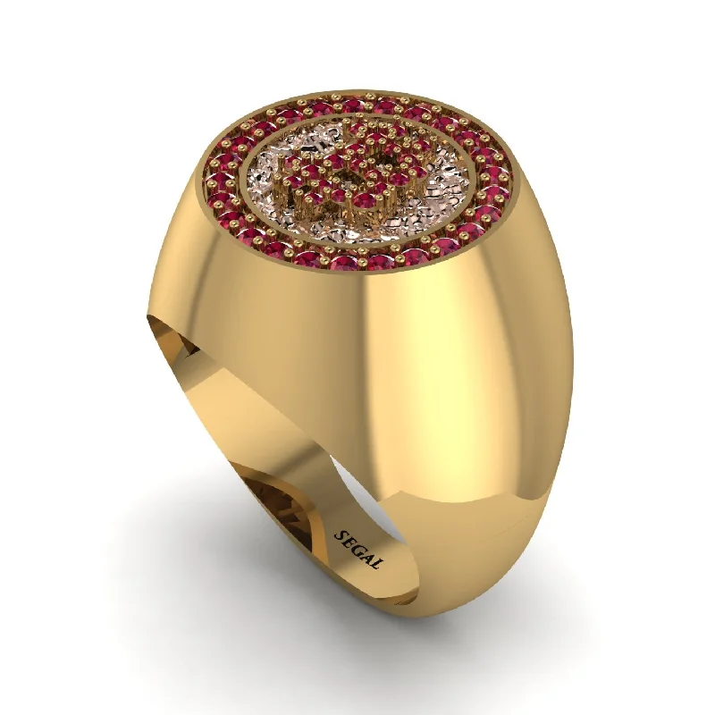 women's summer rings-Glamorous Ruby Bitcoin Ring - Dominic No. 31