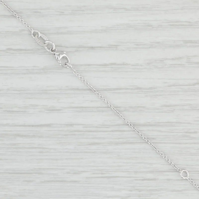 women's sterling silver necklaces-New Round Cable Chain Necklace 14k White Gold 18-20" 1mm Adjustable