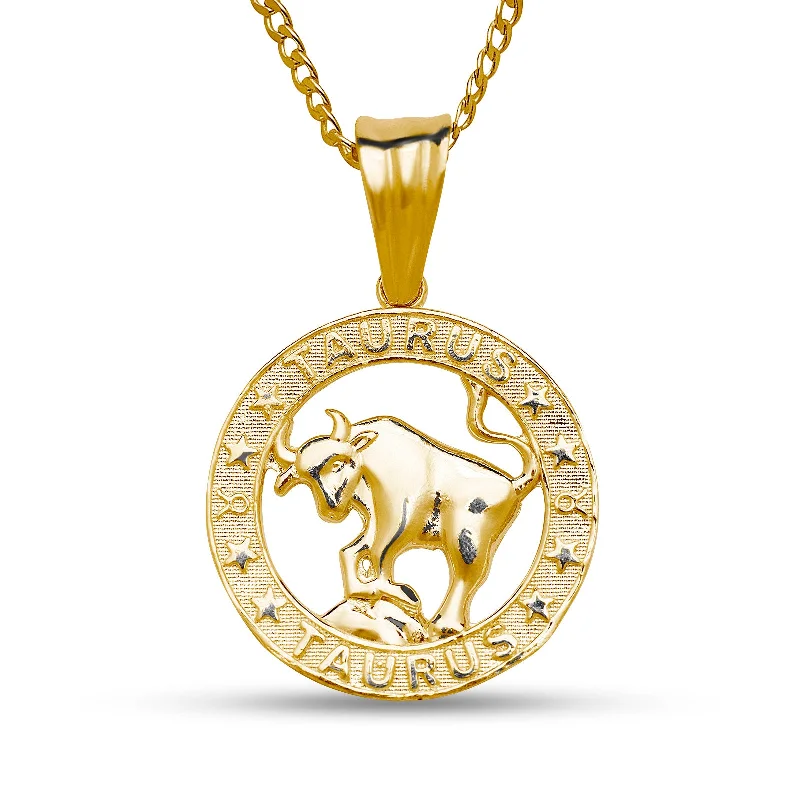 women's handcrafted necklaces-Zodiac Sign .925 Sterling Silver Necklace w. 14K Gold Plate