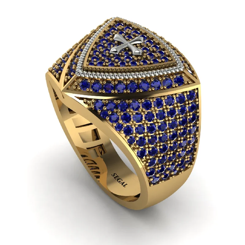 women's sapphire rings-Sapphire Men Signet Ring - Roger No. 43