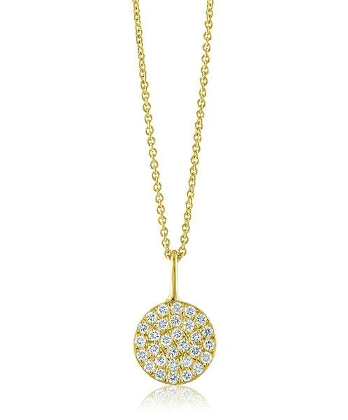 women's solitaire diamond necklaces-Disc Necklace with Diamonds